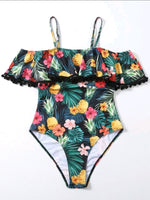 Swimsuit Estampado Floral Vuelos Agua Lluvia