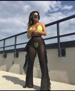 Pants de Playa Transparente en Mesh Engomado