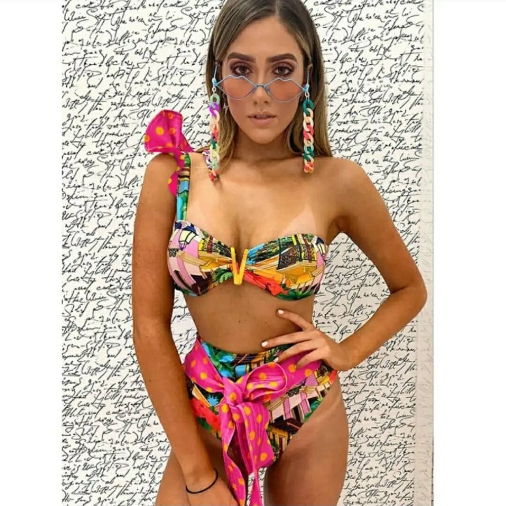 Bikini 2021Push-Up De un Hombro con Lazo