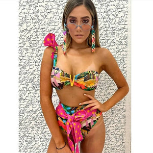 Bikini 2021Push-Up De un Hombro con Lazo