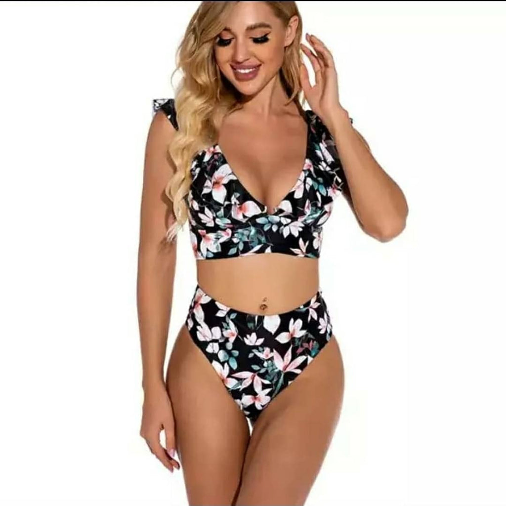 Bikini 2023 Estampado Negro Flora