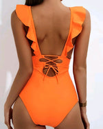 Swimsuit Escotado con Vuelos