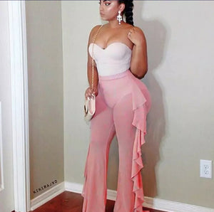 Pants de Playa Transparente en Mesh Engomado