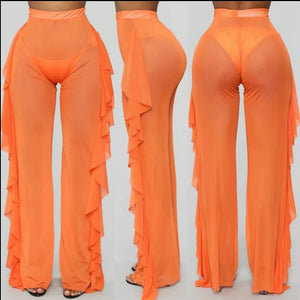 Pants de Playa Transparente en Mesh Engomado