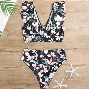 Bikini 2023 Estampado Negro Flora