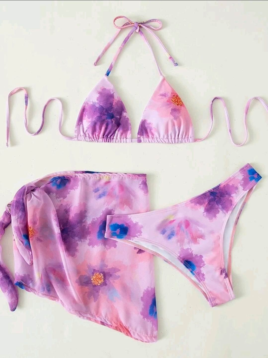 Set de Bikini 3 pcs con Pareo