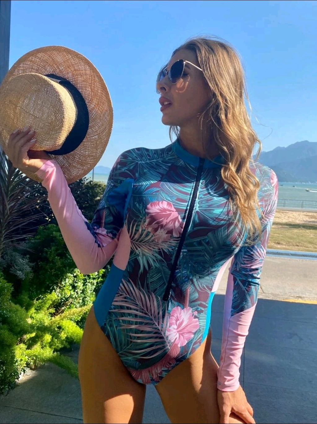 Dani | Swimsuit Mangas Largas Estampado