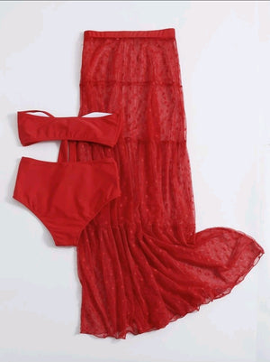 Andreina | Set de Bikini 3 pcs con Falda Cover Up